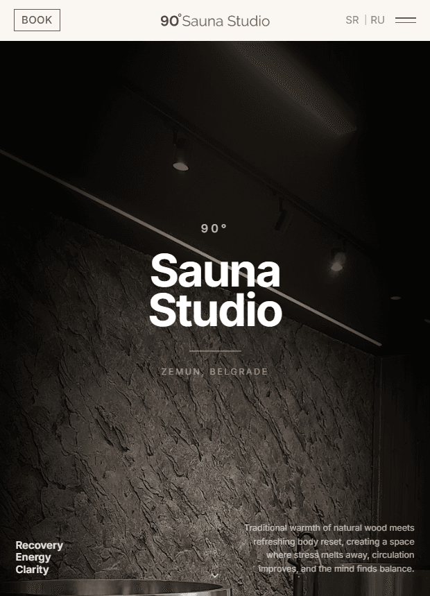 90 Degrees Sauna Mobile Preview